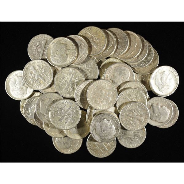 (50) 90% SILVER ROOSEVELT DIMES