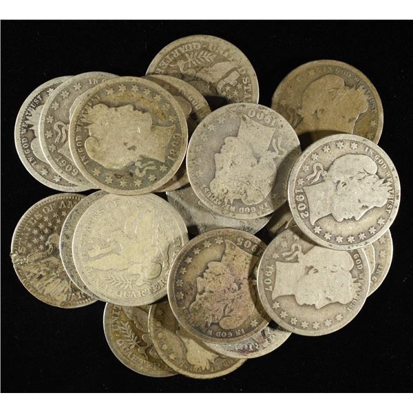 (20) 90% SILVER BARBER QUARTERS