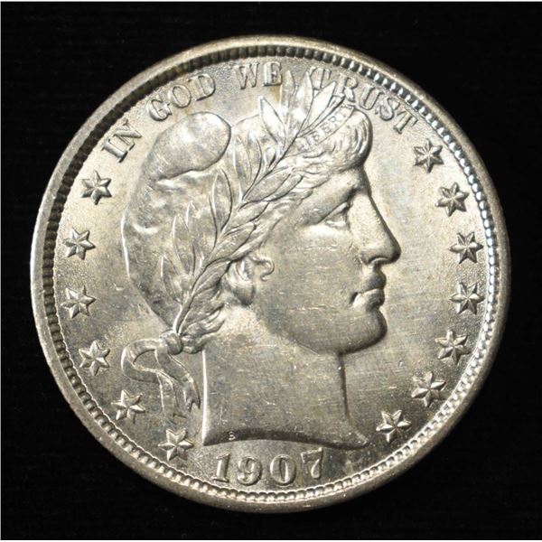 1907 BARBER HALF CH BU