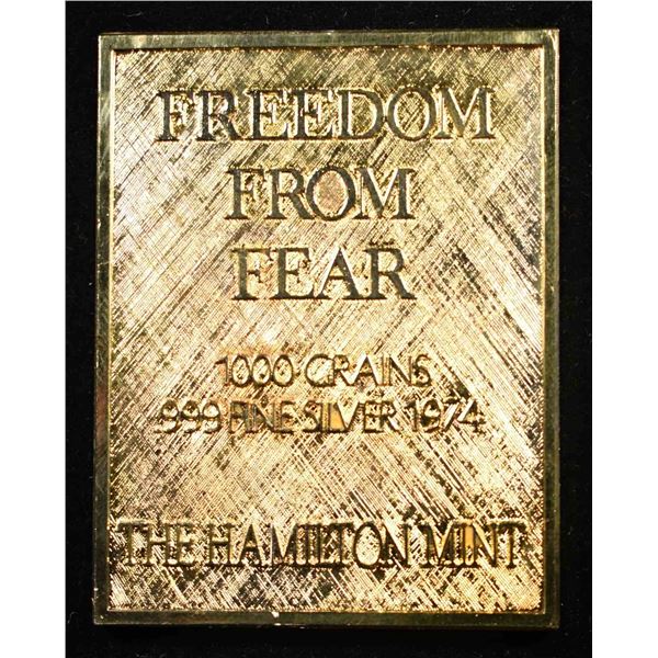 FREEDOM FROM FEAR 1000 GRAINS .999 SILVER BAR
