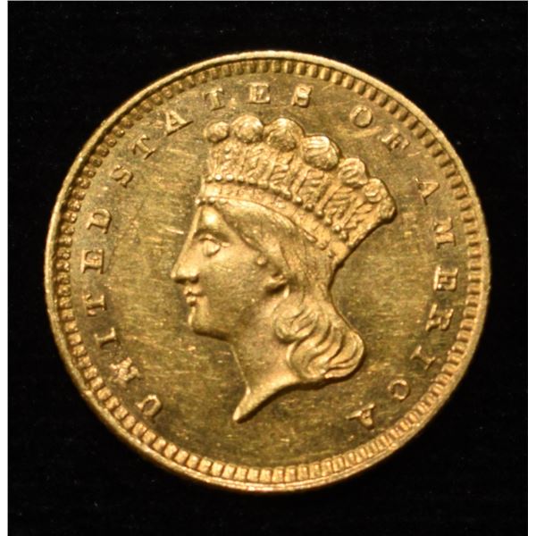 1861 $1 GOLD TYPE 3 CH BU