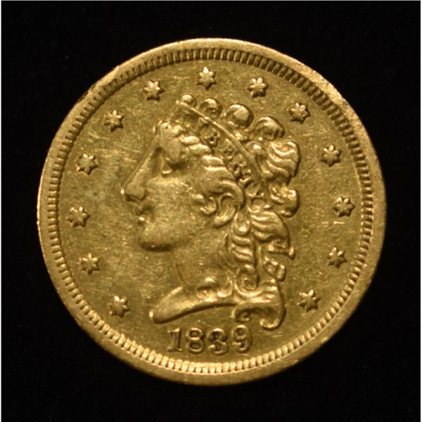 1839 $2.50 CLASSIC HEAD GOLD AU