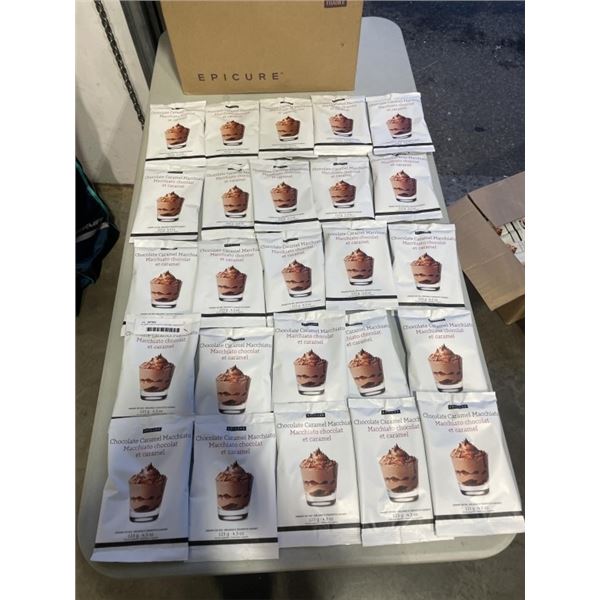 25 NEW CHOCOLATE CARAMEL MACCHIATO DESSERT MIX PACKAGES, 123G PER PACKAGE