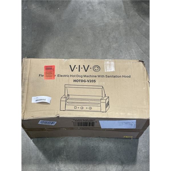 VIVO FIVE ROLLER ELECTRIC HOT DOG MACHINE WITH SANITATION HOOD