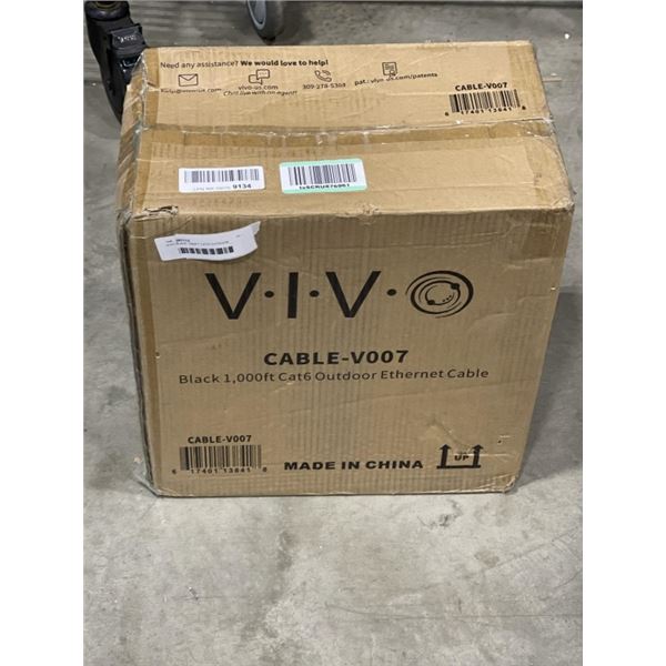 VIVO BLACK 1000FT CAT6 OUTDOOR ETHERNET CABLE