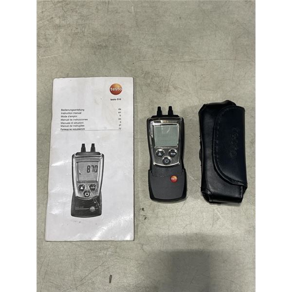 TESTO 510 DIFFERENTIAL MANOMETER KIT - WORKING