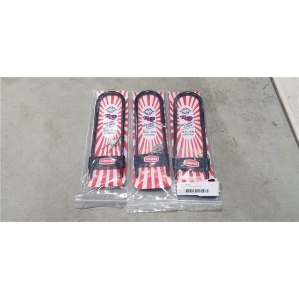 3 NEW BIKE LOCKS W/ KEYS