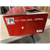 Image 2 : NEW CASE OF 3-1/4 COIL NAILS, SPIRAL - BRITE FINSH BULLDOG BRAND