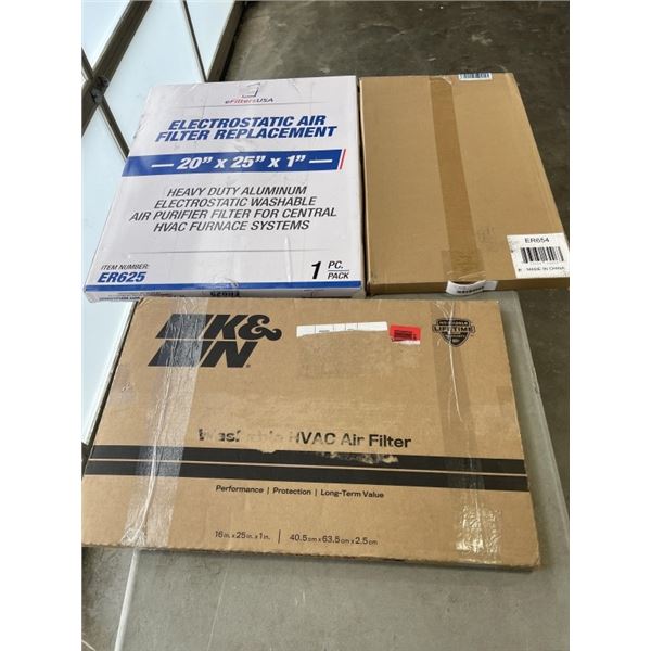 LOT OF REUSABLE AIR FILTERS VARIOUS SIZES