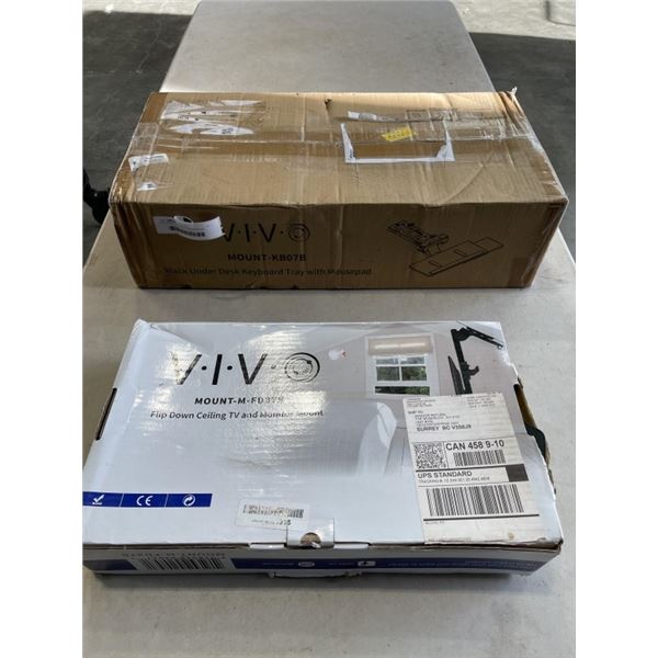 FLIP DOWN CEILING TV AND MONITOR MOUNT AND UNDERDESK MOUNT KEYBOARD TRAY