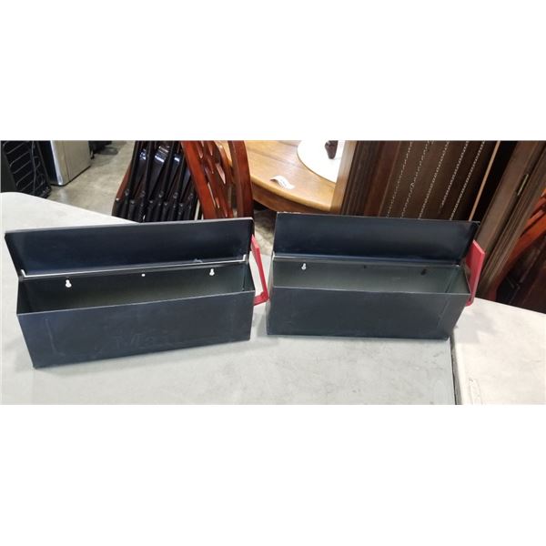 2 METAL MAIL BINS
