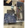 Image 3 : 2 BINS OF TOOLS, TOOL BOX, AND SOLAR PANEL