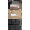 Image 1 : VIVO PNEUMATIC DUAL ULTRAWIDE ARM MONITOR DESK MOUNT & VIVO WHITE DESK RISER AND VACCAUM STAND FOR D