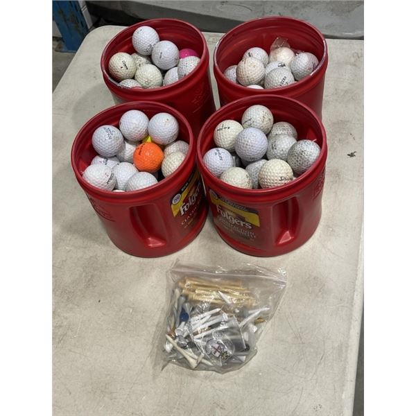 4 FOLGERS TUBS OF GOLF BALLS