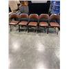 Image 1 : 5 BROWN LEATHER AND METAL FOLDING CHAIRS