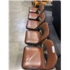 Image 2 : 5 BROWN LEATHER AND METAL FOLDING CHAIRS
