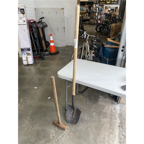 SHOVEL AND SLEDGE HAMMER