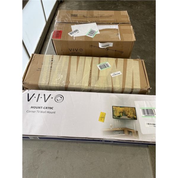 VIVO TRIPLE MONITOR DESK MOUNT & VIVO CORNER TV WALL MOUNT AND DYSON FLOOR STAND HOLDER