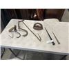 Image 1 : ANTIQUE IRON, AND ASSORTED MEAT HOOK AND SPIKES