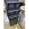 Image 2 : LOT OF 3 GARBAGE RECYCLING AND ORGANIC BINS WITH LIDS