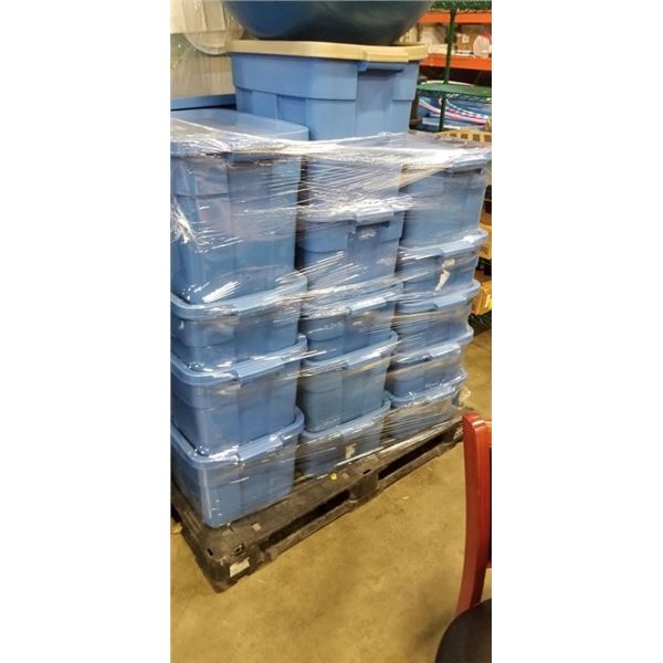 PALLET OF RUBBERMAID TOTES FILLED WITH ESTATE GOODS