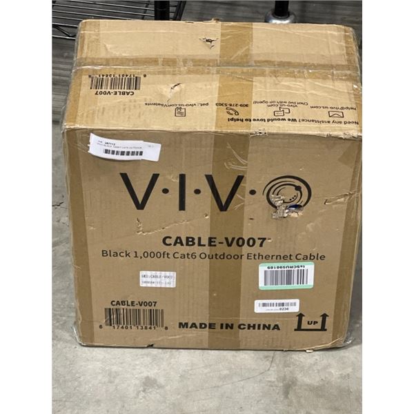 VIVO BLACK 1000FT CAT6 OUTDOOR ETHERNET CABLE