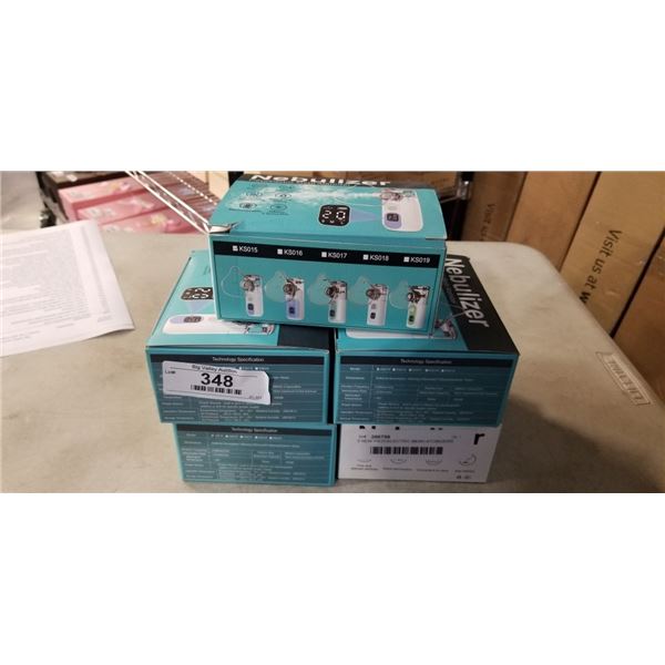 5 NEW PIEZOELECTRIC MESH ATOMIZERS FOR HOME MEDICATION, RECHARGEABLE, 3 SPEEDS