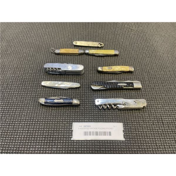 9 ASSORTED VINTAGE FOLDING POCKET KNIVES