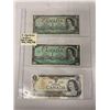 Image 1 : LAST 3 ISSUES OF CANADIAN $1 BILLS 1954, 1967, 1973