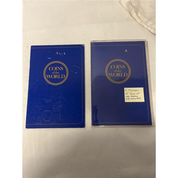 2 FOLDERS OF COINS OF THE WORLD, ONE COMPLETE SET AND ONE PARTIAL