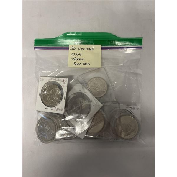 20 VARIOUS 1970S CANADA TRADE DOLLARS