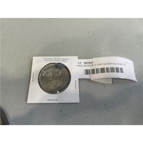 KING GEORGE VI AND QUEEN ELIZABETH 1939 VISIT TO CANADA COIN