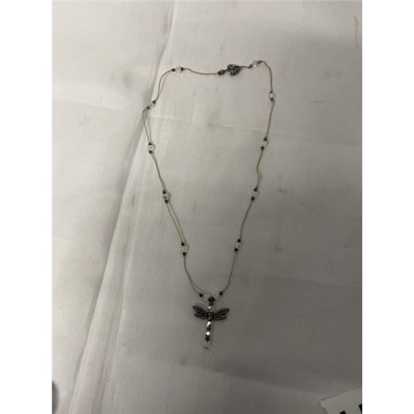 DAINTY CRYSTAL BEADS NECKLACE W/ 925 STERLIG SILVER LOBSTER CLASP