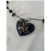 Image 2 : MURANO VENITIAN ITALY GOLD INLAID GLASS PENDANT NECKLACE