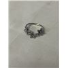 Image 1 : STERLING SILVER W/ TINY STONES FLOWER RING, STERLING SILVER MARKED S925 ALE 54, SIZE 6.75