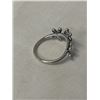 Image 2 : STERLING SILVER W/ TINY STONES FLOWER RING, STERLING SILVER MARKED S925 ALE 54, SIZE 6.75