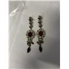 Image 1 : VINTAGE PAIR OF RED AND WHITE STONES EARRINGS