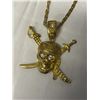 Image 2 : VINTAGE GOLD PLATED PENDANT W/ CHAIN NECKLACE, UNMARKED 26" LENGTH