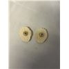 Image 2 : PAIR OF HAND CARVED IVORY STUD EARRINGS