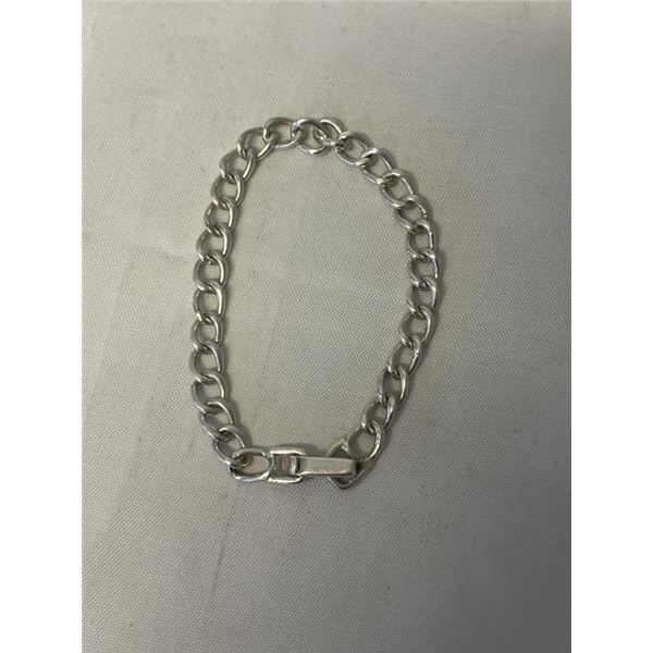 SOLID STERLING SILVER (TESTED) LINK BRACELET 7" LENGTH
