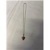 Image 1 : STERLING SILVER CHAIN W/ GENUINE MABER STONES PENDANT NECKLACE 15.5" LENGTH BOTH MARKED 925