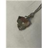 Image 3 : STERLING SILVER CHAIN W/ GENUINE MABER STONES PENDANT NECKLACE 15.5" LENGTH BOTH MARKED 925