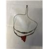 Image 1 : VINTAGE NATIVE AMERICAN LIQUID SILVER NECKLACE W/ JASPER STONES
