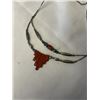 Image 2 : VINTAGE NATIVE AMERICAN LIQUID SILVER NECKLACE W/ JASPER STONES