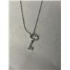 Image 2 : SILVER SWAROVSKI KEY PENDANT W/ CHAIN NECKLACE, BOTH MARKED W/ SWAN