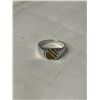 Image 1 : VINTAGE STERLING SILVER W/ TIGER EYE STONE INLAID RING, MARKED 925 AND HALLMARK, SIZE 9.5