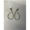Image 1 : PAIR OF STERLING SILVER W/ CZ STONES DANGLE EARRINGS MARKED 925 SOME SMALL STONES MISSING