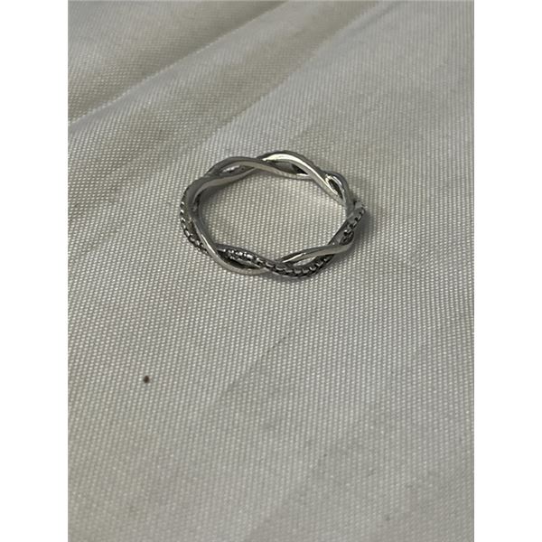 STERLING SILVER W/ TINY STONES RING BAND MARKED BC 925 SIZE 9