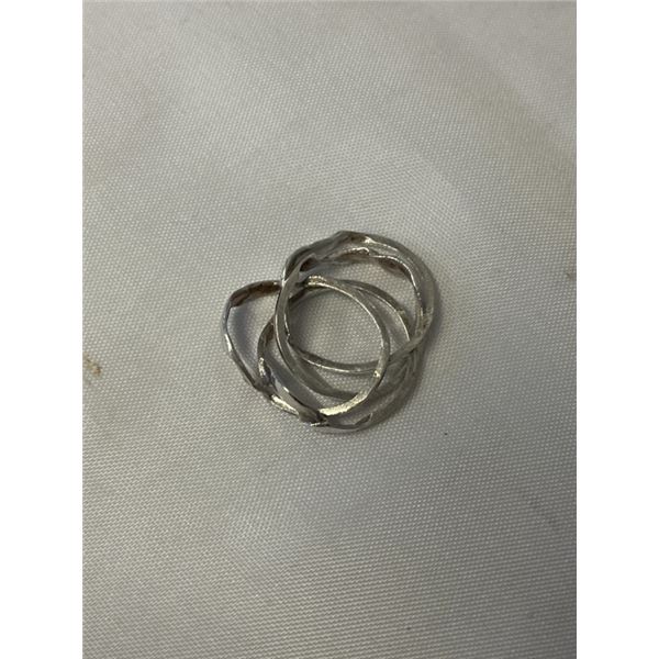 VINTAGE 4 STERLING SILVER PUZZLE RINGS