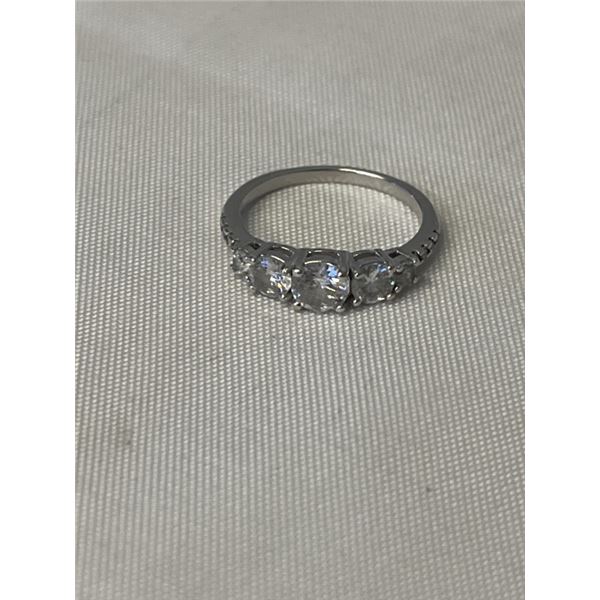 STERLING SILVER W/ CZ STONES RING, MARKED BC 925 CN SIZE 6